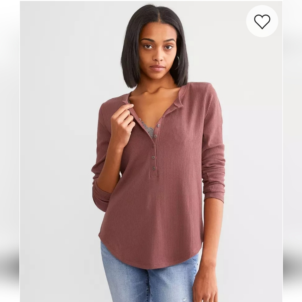 Buckle White Crow Serena Henley Long Sleeves Women's Small